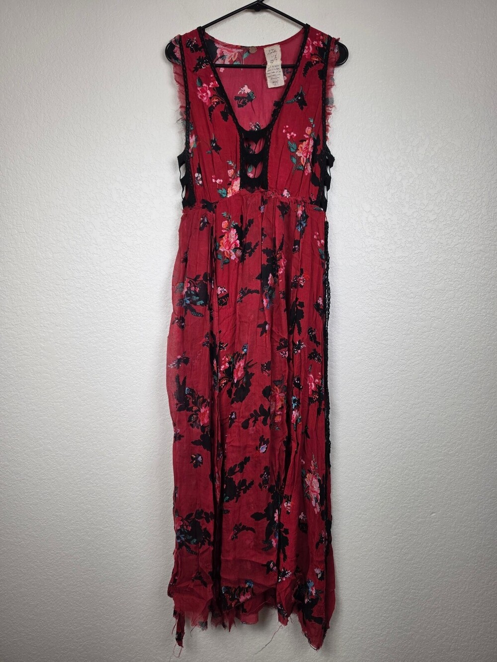 Free People Red Floral Sleeveless Maxi Dress